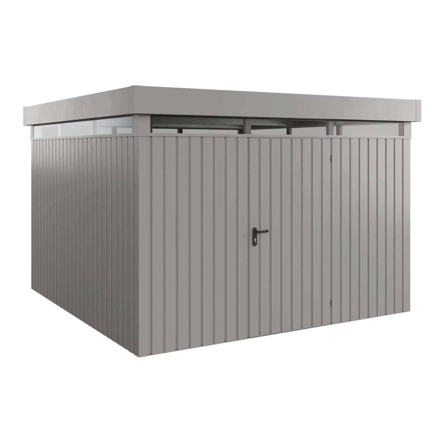 EcoStar Gerätehaus Euroline Flachdach Lichtband 325 cm x 325 cm Grau 1-flg.