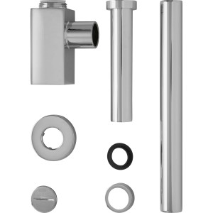 Design Flaschensiphon 32 mm aus verchromtem Messing für Waschbecken.