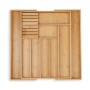 Relaxdays Besteckkasten Bambus Natur Ausziehbar 45 cm x 44,5 cm x 5,5 cm 2,1 kg