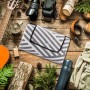 Relaxdays Picknickdecke Polyester Aluminium Grau Weiß Faltbar 200 cm x 200 cm_3