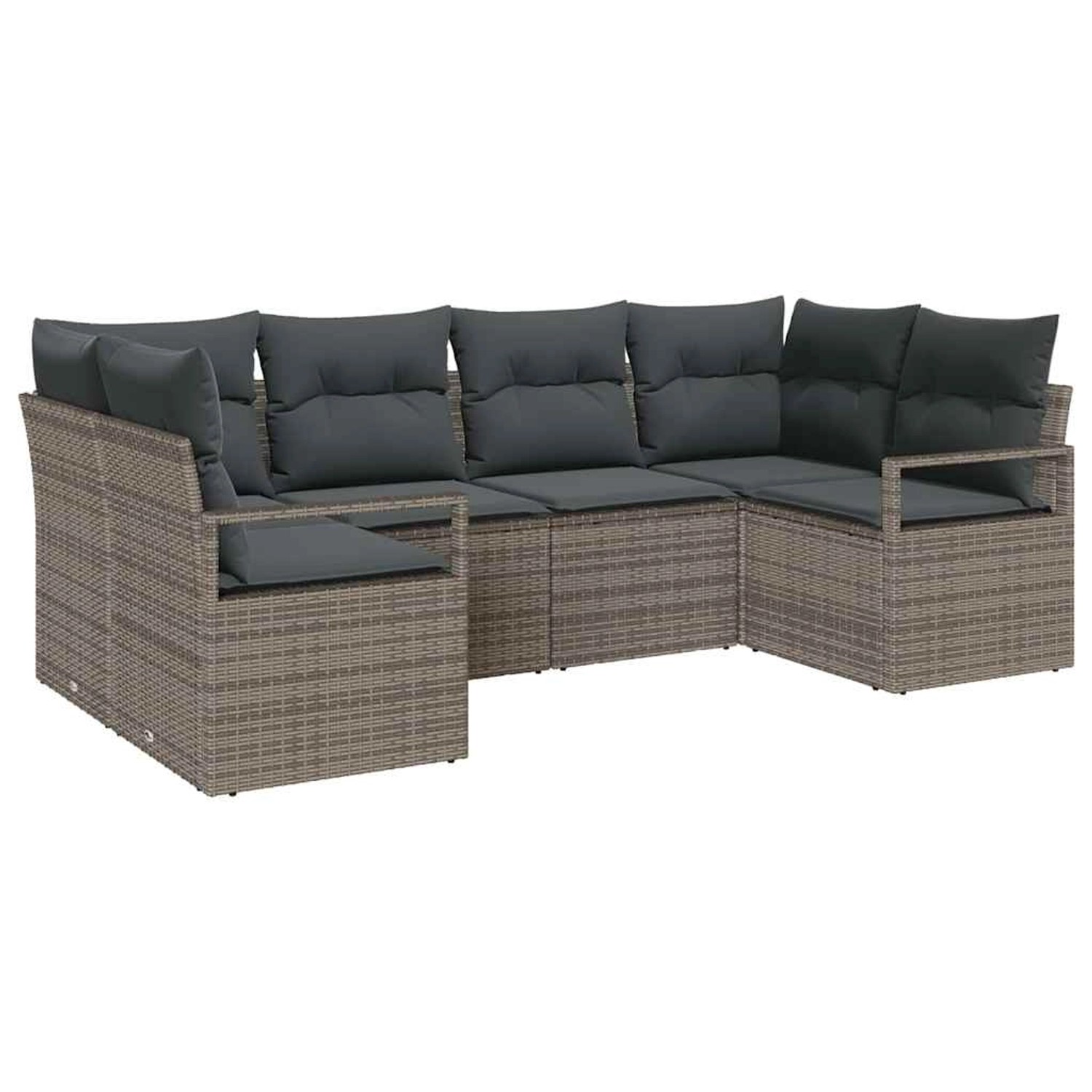 vidaXL Garten-Sofa-Set 6-Tlg Grau Poly Rattan 3346519 günstig online kaufen