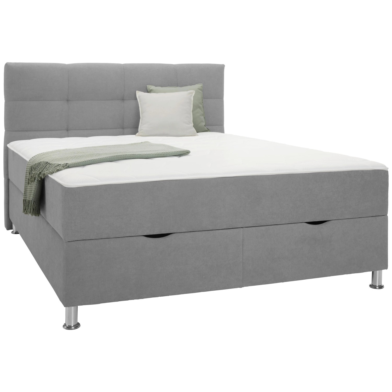 Based Boxbett Oviedo in Grau ca. 180x200cm