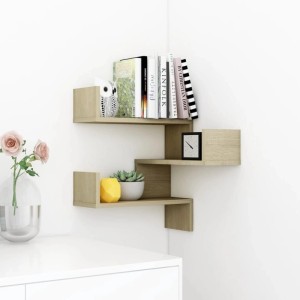 vidaXL Wand-Eckregal Sonoma-Eiche 40x40x50 cm Holzwerkstoff 807229