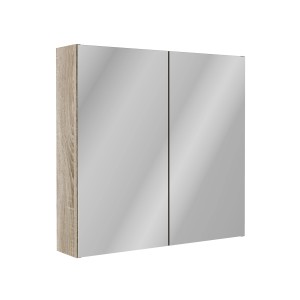 Fackelmann Spiegelschrank Compact Line, 70 cm, Sonoma Eiche, mit zwei Spiegeltüren.