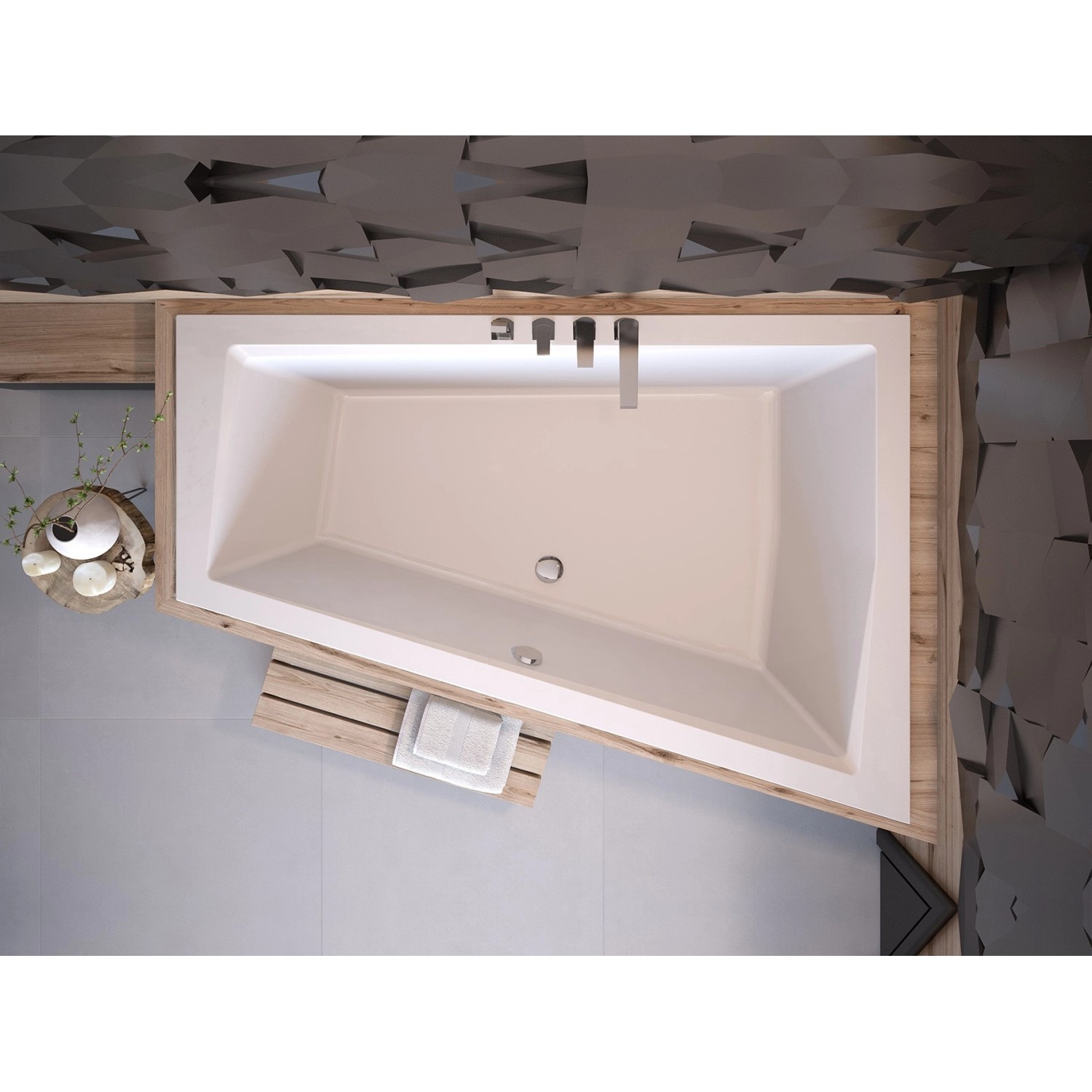 Bad Land Badewanne Eckwanne INTIMA SLIM 170x125 Rechts Ablauf Füße günstig online kaufen
