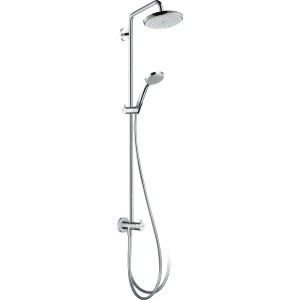 Hansgrohe Croma Showerpipe 220 1jet Reno Chrom Brauseset mit Kopf- und Handbrause.