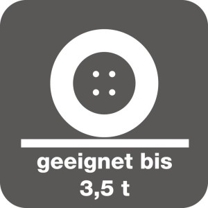 Symbol: Pflasterstein geeignet bis 3,5 t Belastung.