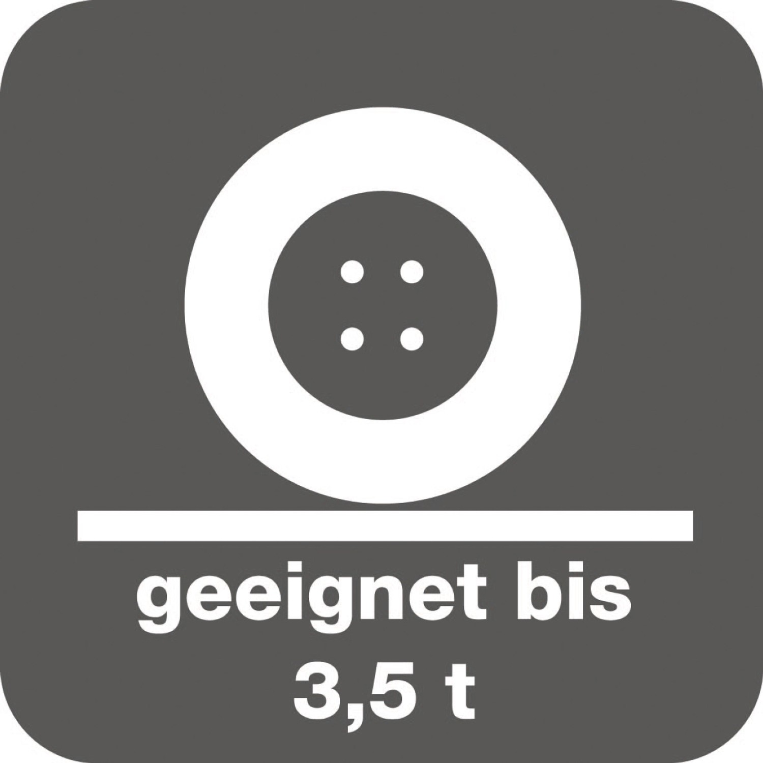 Symbol: Pflasterstein geeignet bis 3,5 t Belastung.