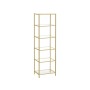 Vasagle Glasregal mit 6 Ablagen, goldfarbenes Metallgestell, modernes Design.