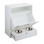 Relaxdays Futterschrank Hunde MDF Edelstahl Weiß Silber Mit Kippfach Kippschutz 68 cm x 60 cm x 33 cm 18,2 kg_5
