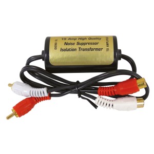 Rockwood Car Noise Filter mit Cinch-Anschlüssen zur Reduzierung von Störgeräuschen im Auto.