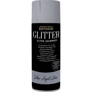 Rust-Oleum Glitzerfarbe Ultra Shimmer Silber, 400ml Dose Effektfarbe für Möbel & Deko.