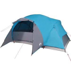 Blaues vidaXL Familienzelt für 8 Personen mit Belüftung, ideal für Campingausflüge.