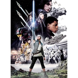 Komar Fototapete STAR WARS Balance, 184x254cm, mit Rey, Luke Skywalker und weiteren Charakteren.