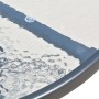 Detailaufnahme der Tischplatte aus Riffelglas der schwarzen vidaXL Garten-Essgruppe.