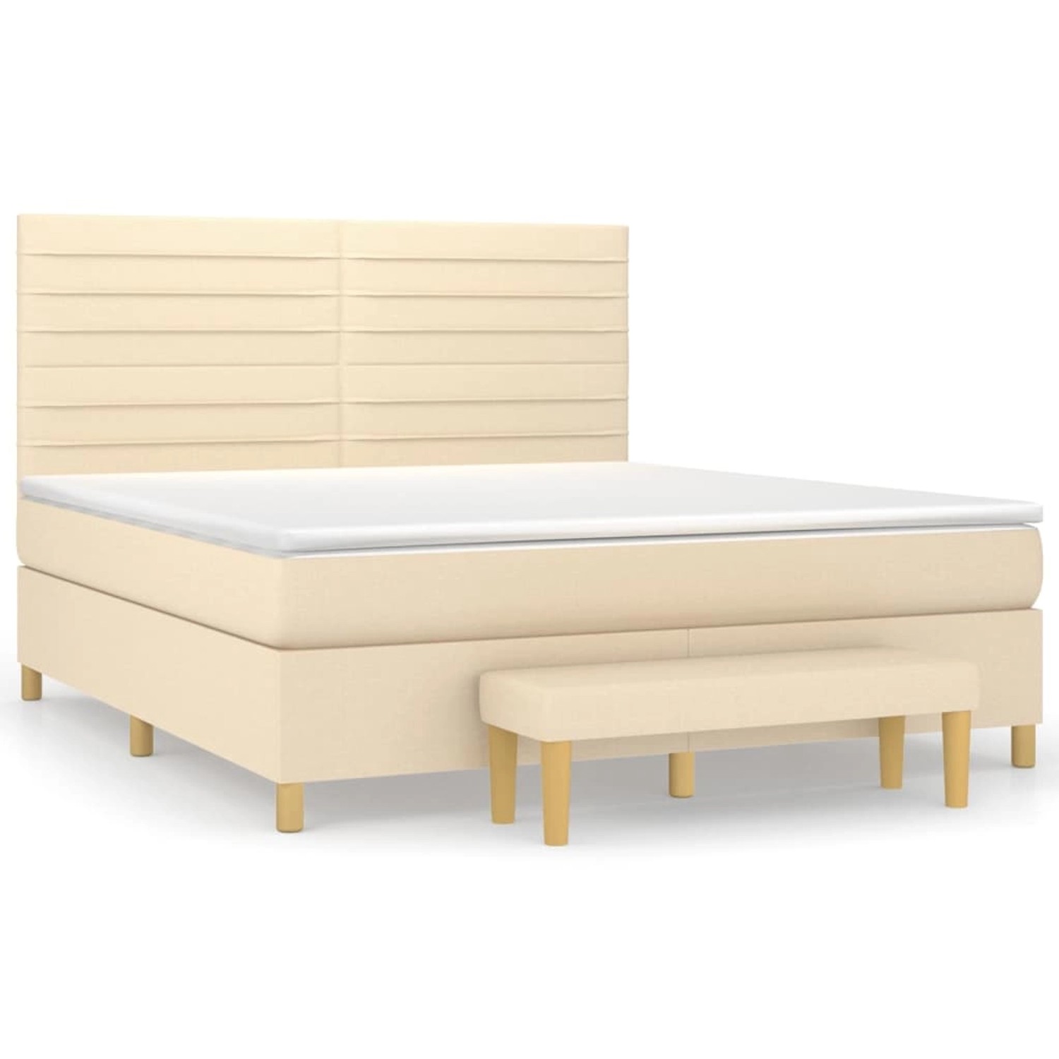 vidaXL Boxspringbett mit Matratze Creme 180x200 cm Stoff1358377 günstig online kaufen