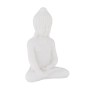 Relaxdays Buddha Figur Kunststoff Weiß Wetterfest Frostsicher 17 cm x 11,5 cm x 8 cm 90 g
