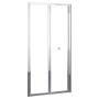 AICA Klapptür 90x185cm für Dusche, Nischentür mit ESG Sicherheitsglas und Chromrahmen.