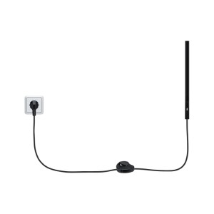 Paulmann URail Kabeleinspeisung schwarz matt mit Eurostecker, Schalter und Schiene für LED-Schienensysteme.