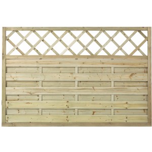 Vorgartenzaun Bergen mit Rankgitter, Nadelholz druckimprägniert, 180x120 cm.