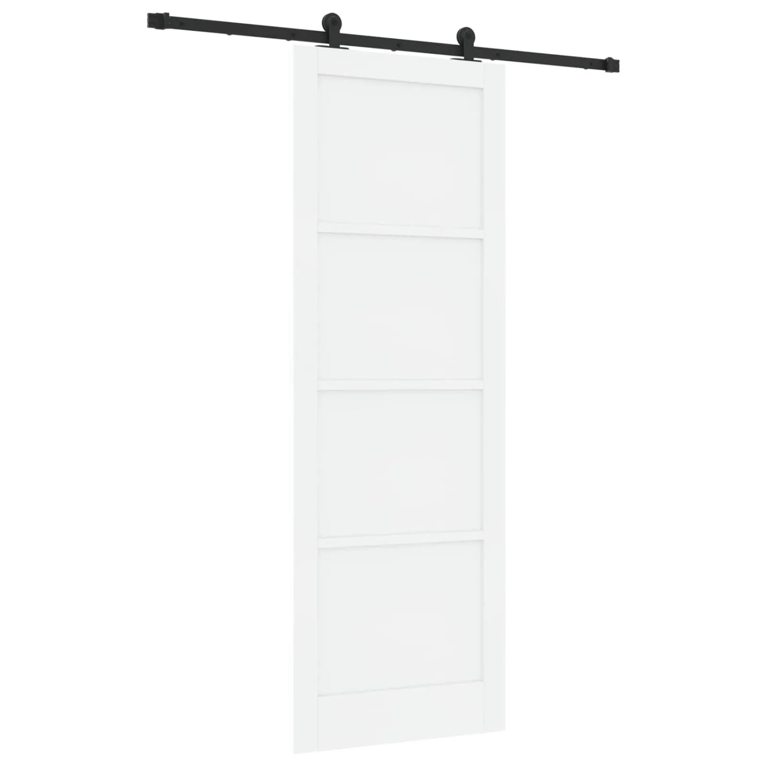 vidaXL Schiebetür Weiß und Schwarz 83 x 232 cm Massives Kiefernholz 3445455