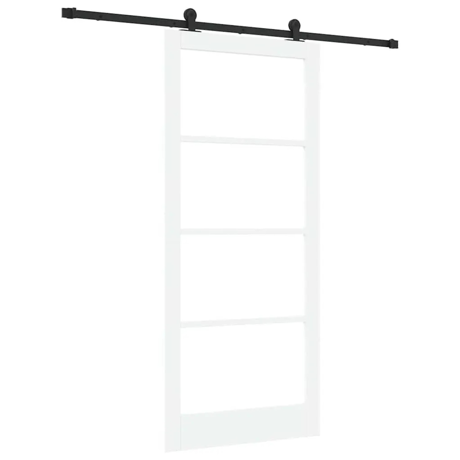vidaXL Schiebetür ORKDAL Weiß und Schwarz 93 x 211 cm 3332038