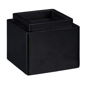 Relaxdays Möbelerhöher 4er Set Bambus Schwarz 10 cm x 11,5 cm x 11,5 cm 1 kg