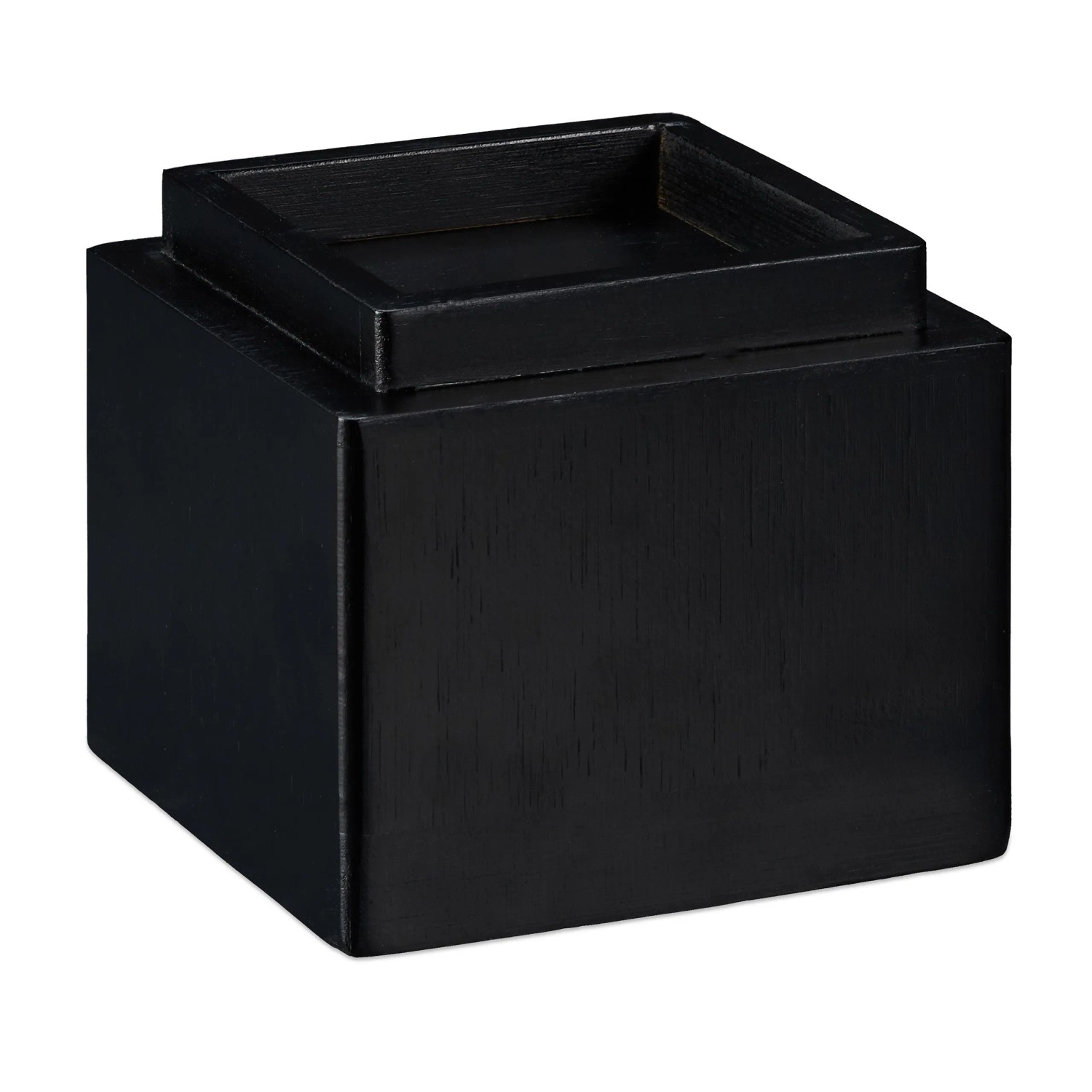 Relaxdays Möbelerhöher 4er Set Bambus Schwarz 10 cm x 11,5 cm x 11,5 cm 1 kg
