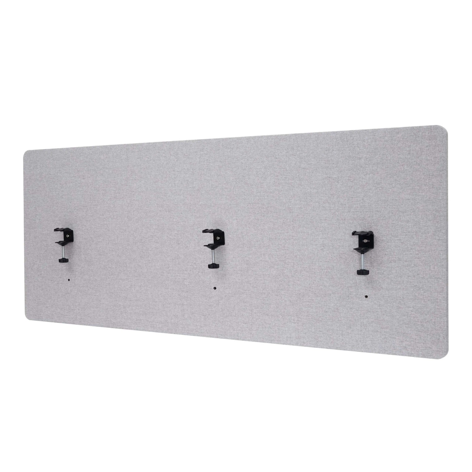 Proregal Akustik-Tischtrennwand HxBxT 60x160x2 cm Doppelwandig Stoff Grau Büro-Sichtschutz Schreibtisch Pinnwand
