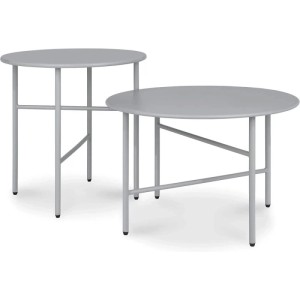 Bomoe Finn Beistelltisch ø 44x46cm + ø 53x36cm Grau 2tlg