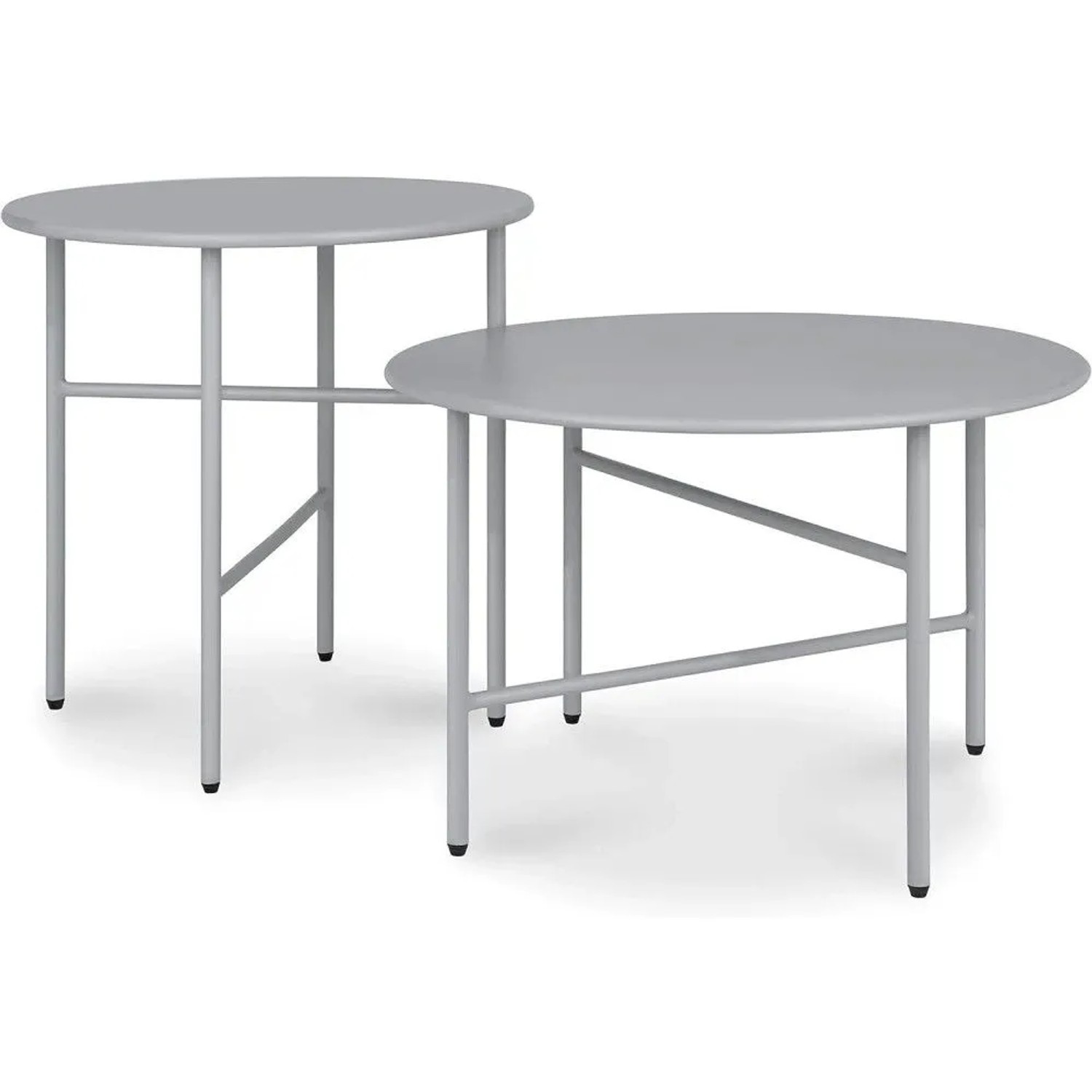 Bomoe Finn Beistelltisch ø 44x46cm + ø 53x36cm Grau 2tlg