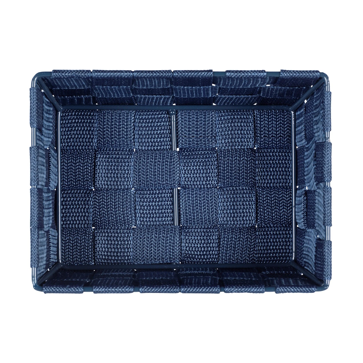 Wenko Aufbewahrungskorb Adria Mini, dunkelblau, Kunststoff-Geflecht, 19x9x14 cm, Drahtkorb.