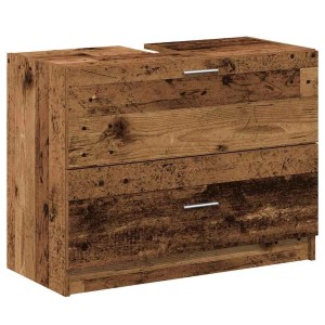vidaXL Badezimmerschrank Altholz mit Tür, 78x37x59cm, Holzwerkstoff