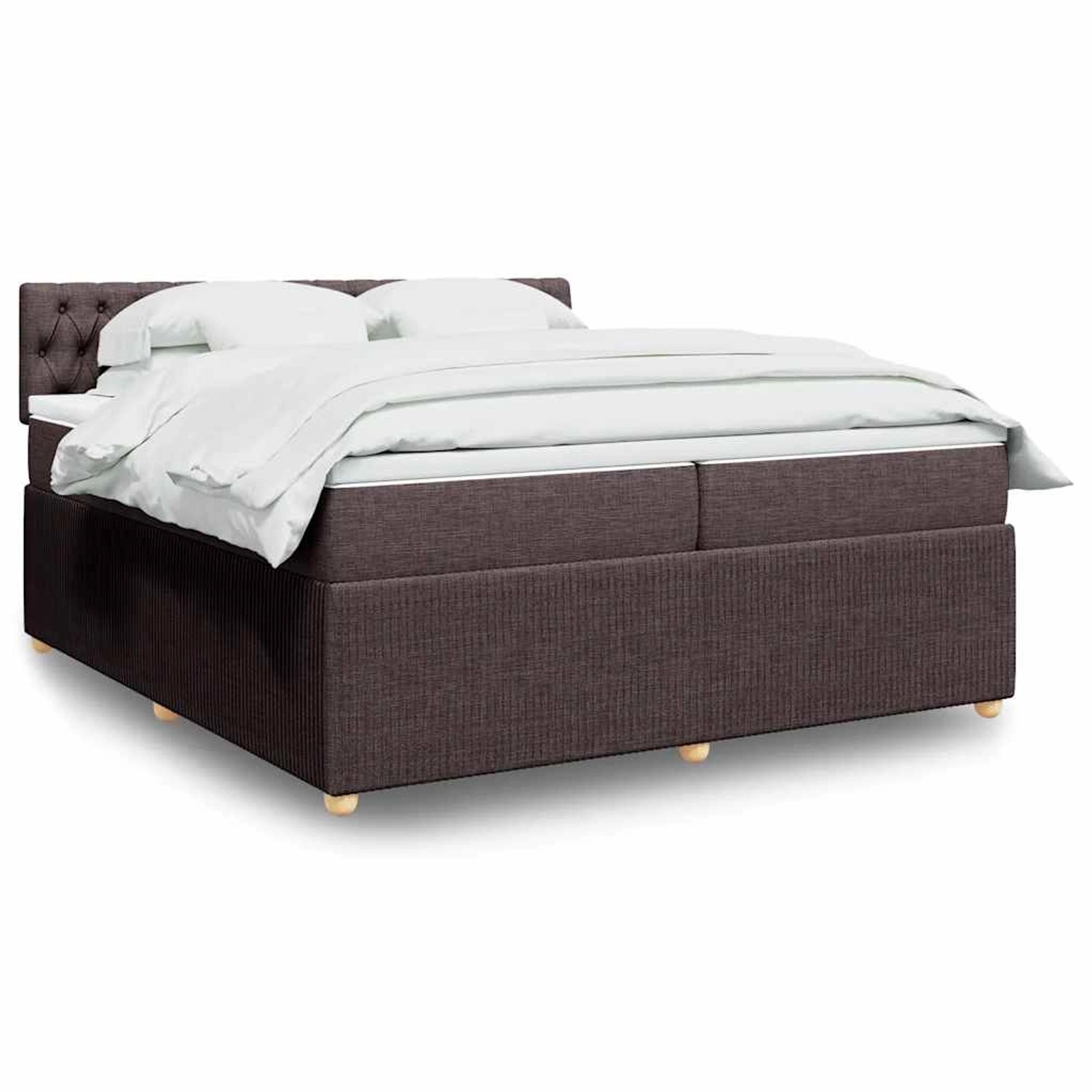 vidaXL Boxspringbett mit Matratze Dunkelbraun 200x200 cm Stoff 3289873 günstig online kaufen