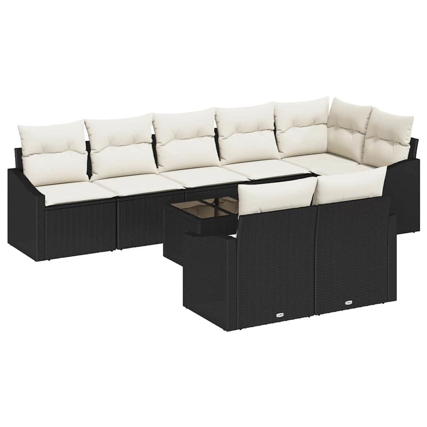 vidaXL Garten-Sofa-Set 9-Tlg Schwarz Poly Rattan 3346777 günstig online kaufen