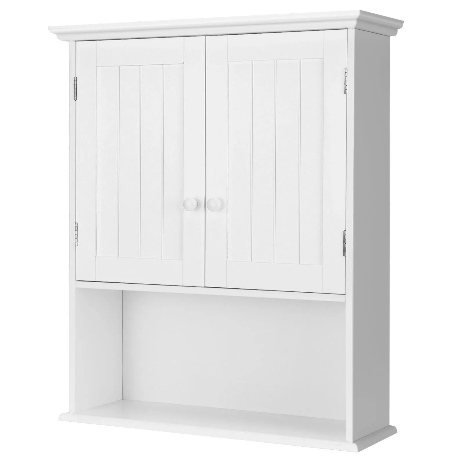 Costway Hängeschrank Medizinschrank Wandschrank mit Doppeltür Weiß