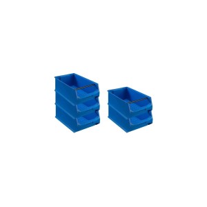 PROREGAL SparSet: Blaue Sichtlagerboxen (5,1 Liter) mit Griffstange, ideal für Werkstatt & Lager.