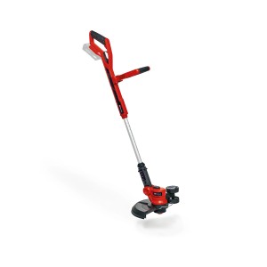 Einhell Akku-Rasentrimmer GE-CT 18/30 Li-Solo, rot, mit verstellbarem Griff und Trimmerkopf.
