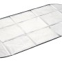 Silberne PKW Frontscheibenabdeckung zum Schutz vor Frost und Sonne.