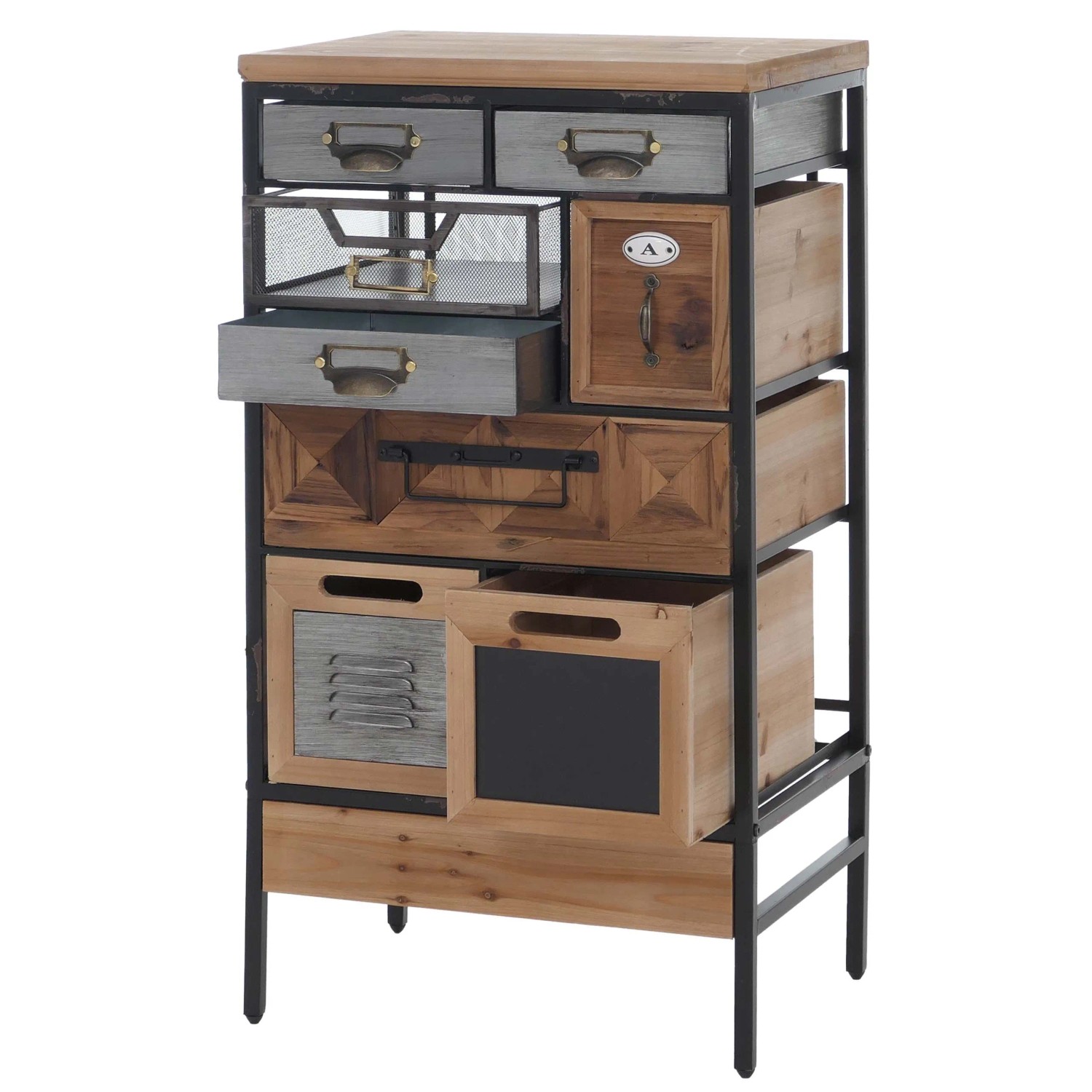 MCW Apothekerkommode Q77 Industrial Vintage/Shabby Holz Metall 85x45x35cm