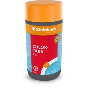 Steinbach Chlortabs 20g, 1kg Dose für die Pool Desinfektion.