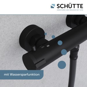Schütte Thermostat Duscharmatur London, schwarz matt, mit Wassersparfunktion.