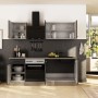 Flex-Well Exclusiv Küche 1601-005sWs Capri 210 cm Schwarz Matt-Endgrain Oak_5