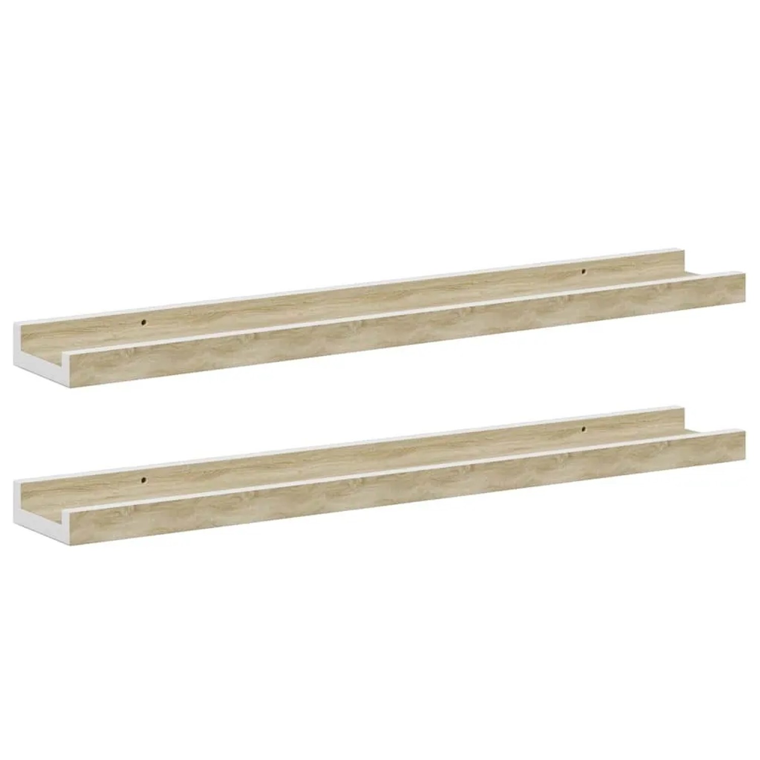 vidaXL Wandregale 2 Stk Weiß und Sonoma-Eiche 60x9x3 cm 326690