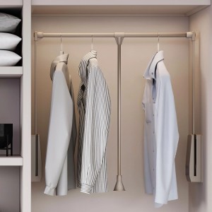 Emuca Kleiderlift für Garderoben Hang 830 - 1150 Schwarz Stahl und Kunststoff