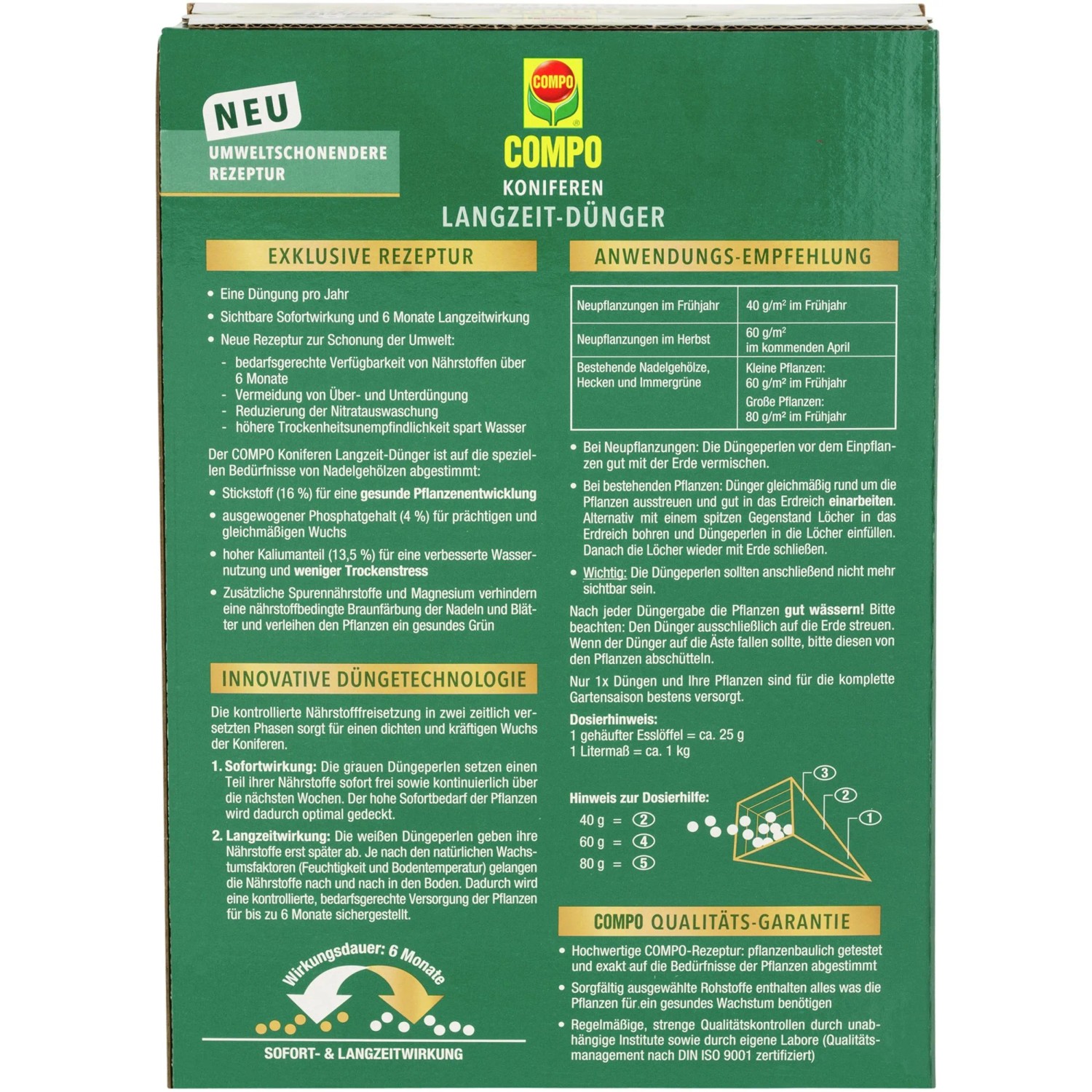 Compo Koniferen Langzeit-Dünger 2kg: Spezialdünger für Nadelgehölze für eine Saison.