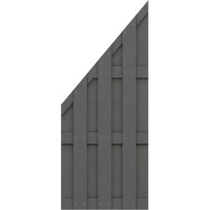 Anthrazitfarbenes Jumbo WPC Anschlusselement für Sichtschutzzaun, 74x179/90 cm.