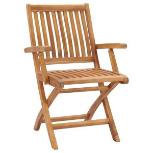 vidaXL Klappbare Gartenstühle mit Kissen 8 Stk Massivholz Teak 3072780