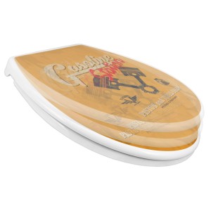 Banjado Familien WC-Sitz mit Absenkautomatik und Kindersitz, Motiv Gasoline Station.