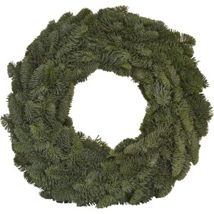 Adventsgesteck Nobilis, runder Kranz aus Tannenzweigen, ca. 40 cm Durchmesser.